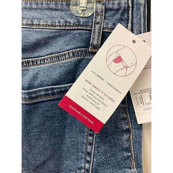 Brand New Isabel Women's Size 4 Maternity Size Expanding Midi Shorts Cuffed Hems - Picture 8 of 10